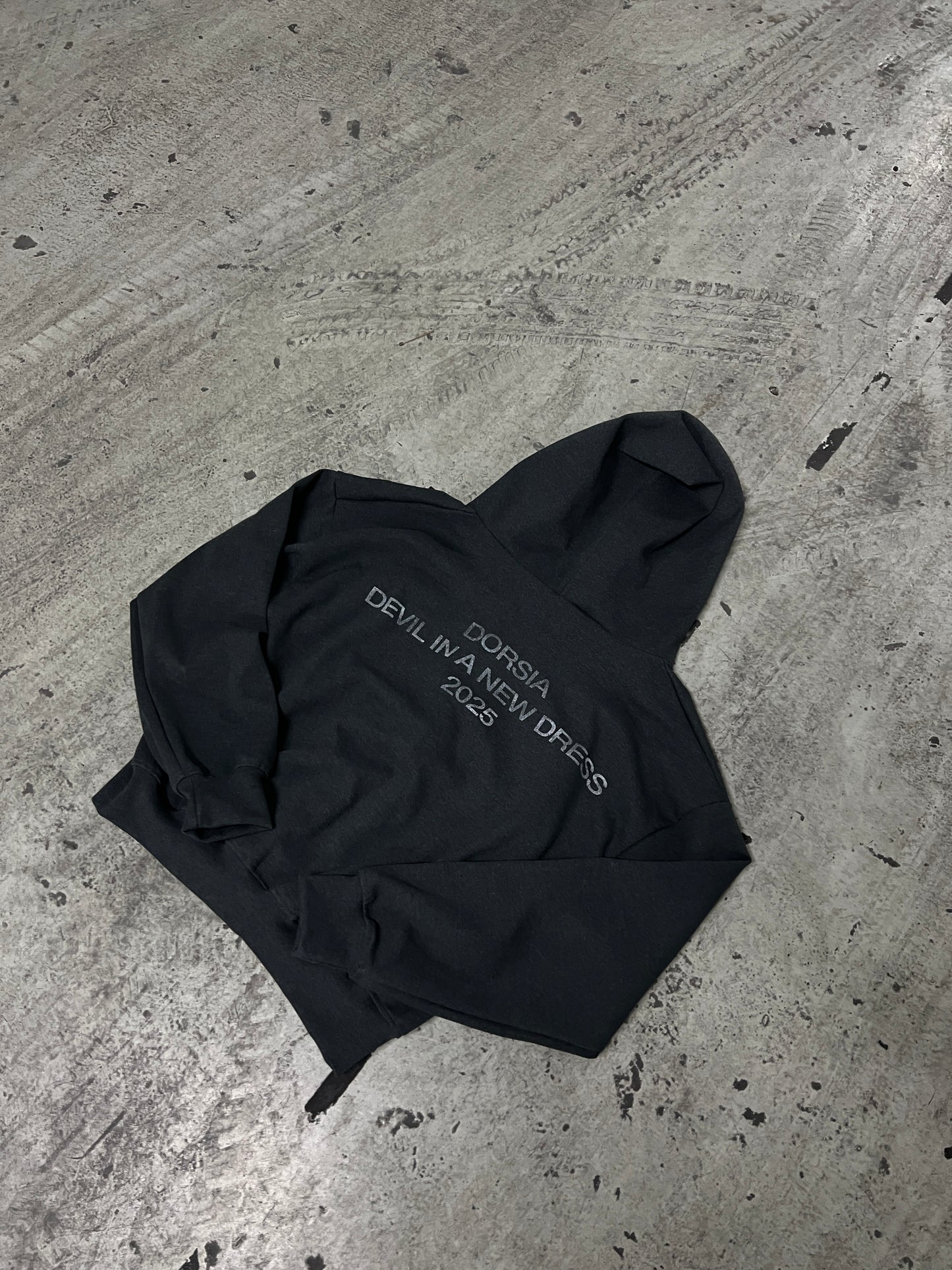 FRAGMENTS OF DORSIA,  WASH GREY ZIP UP HOODIE